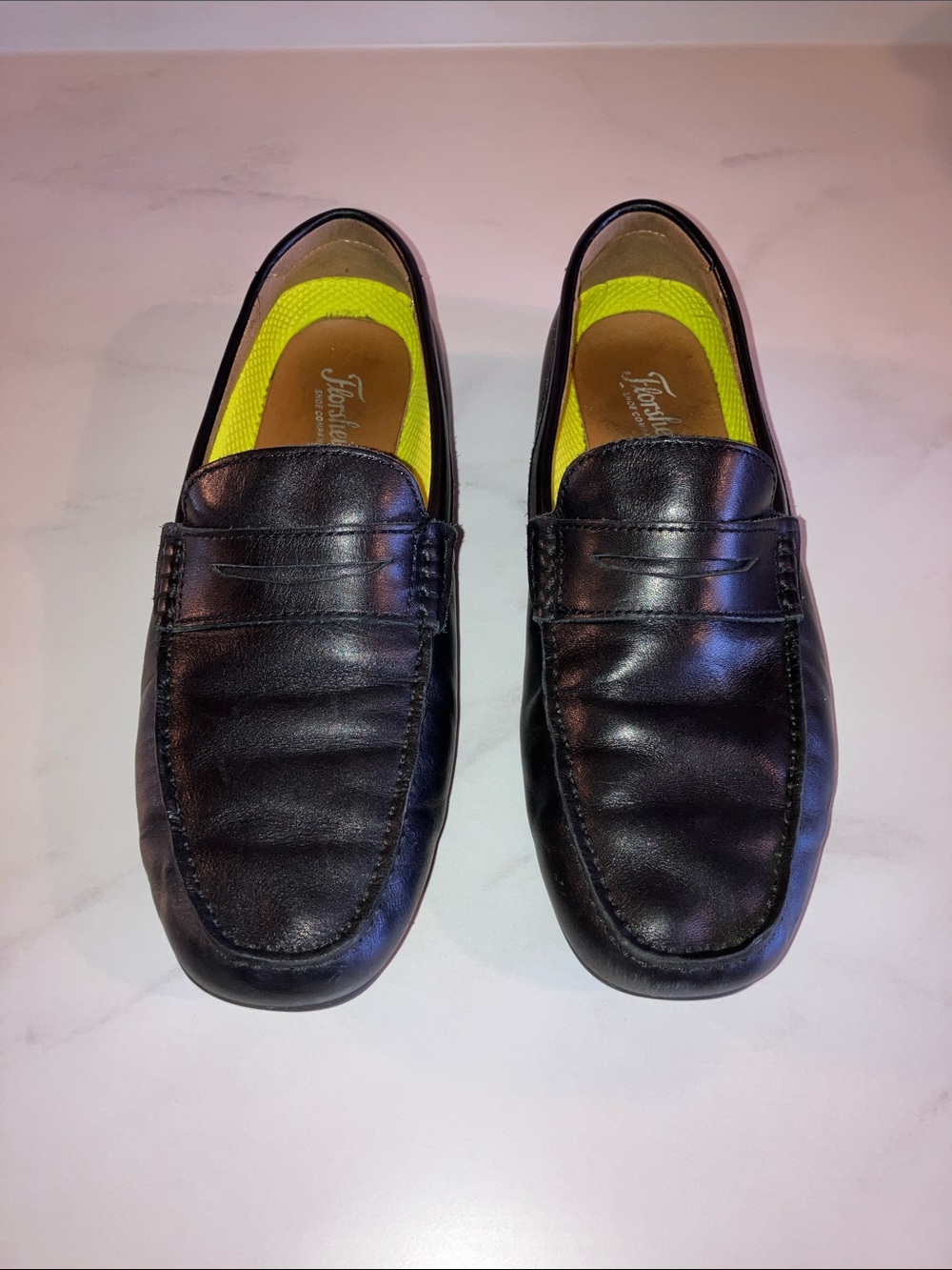Florsheim Motor Smith Black Leather Men's Slip-On Loafers - Men’s US 9